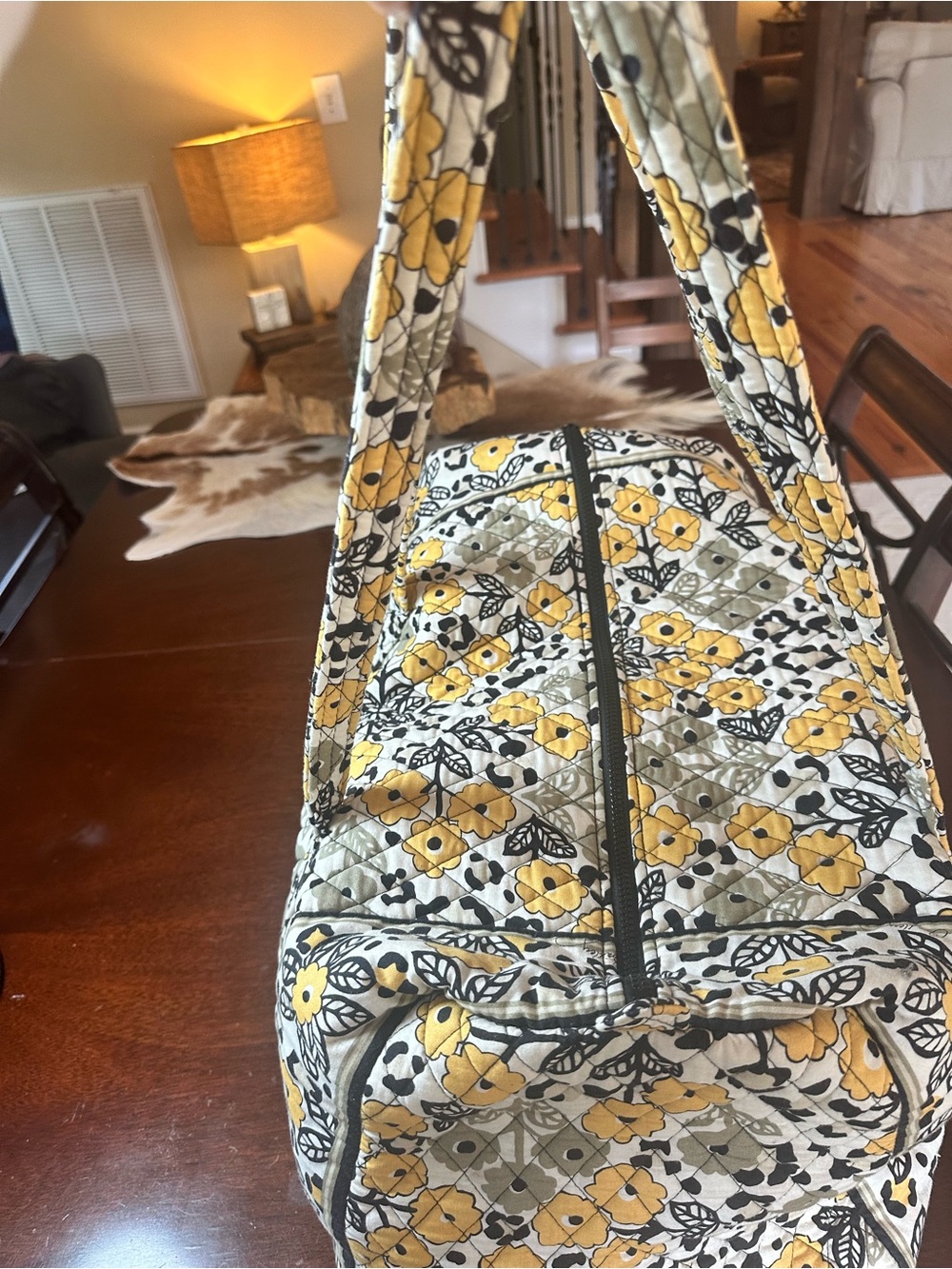 Vera Bradley Quilted Floral Weekender Bag - Yellow Floral - Picture 6 of 9